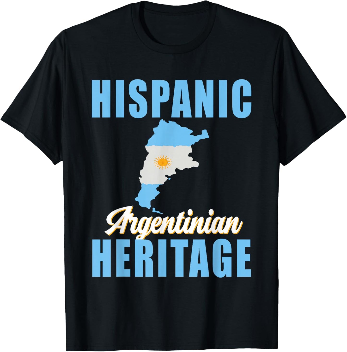 Argentina Hispanic Heritage month Flag Argentinian Pride T-Shirt - T-Shirt | Black