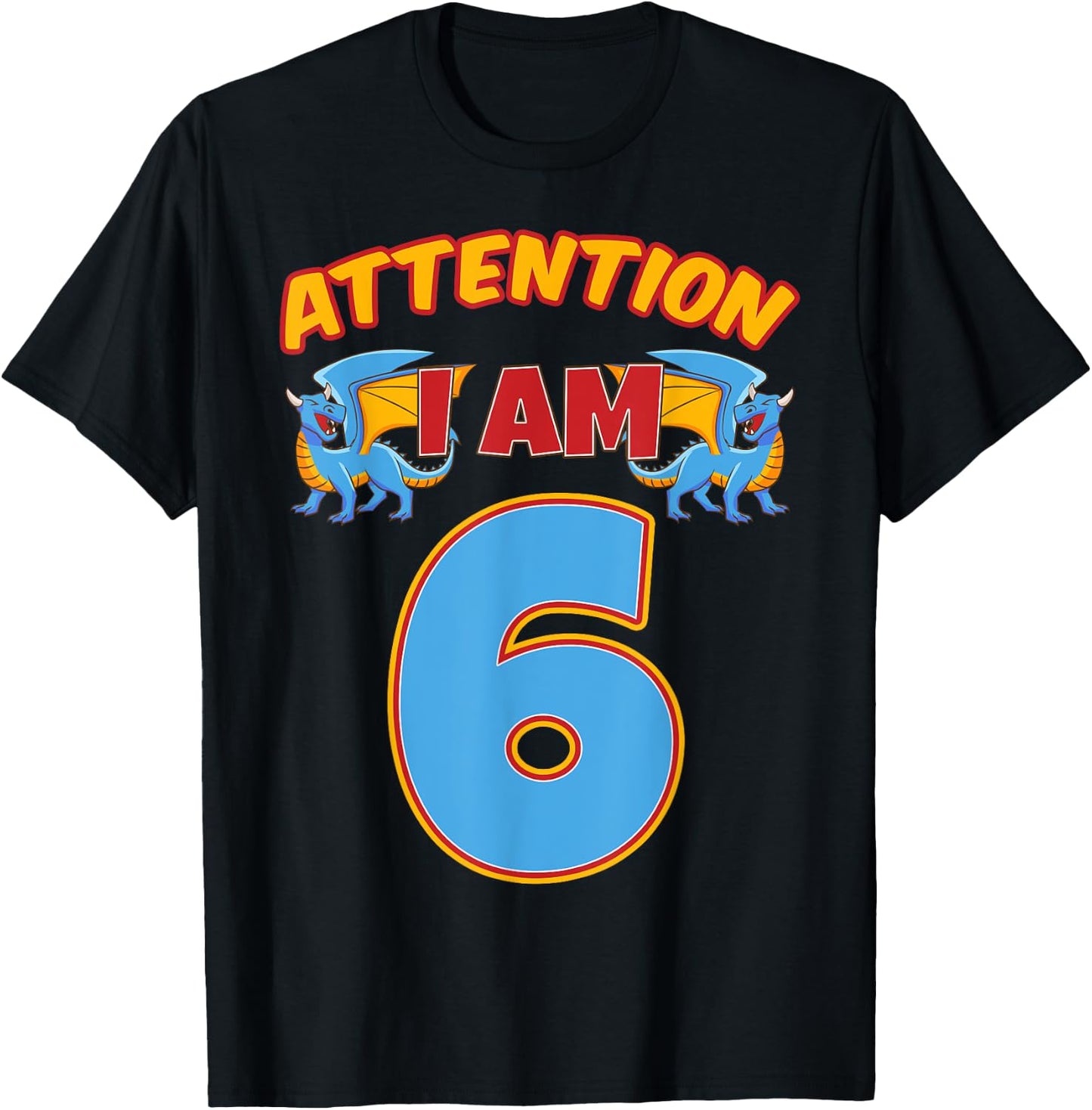 Dragon 6th Birthday Fantasy Party Magical Creature Legends T-Shirt - T-Shirt | Black