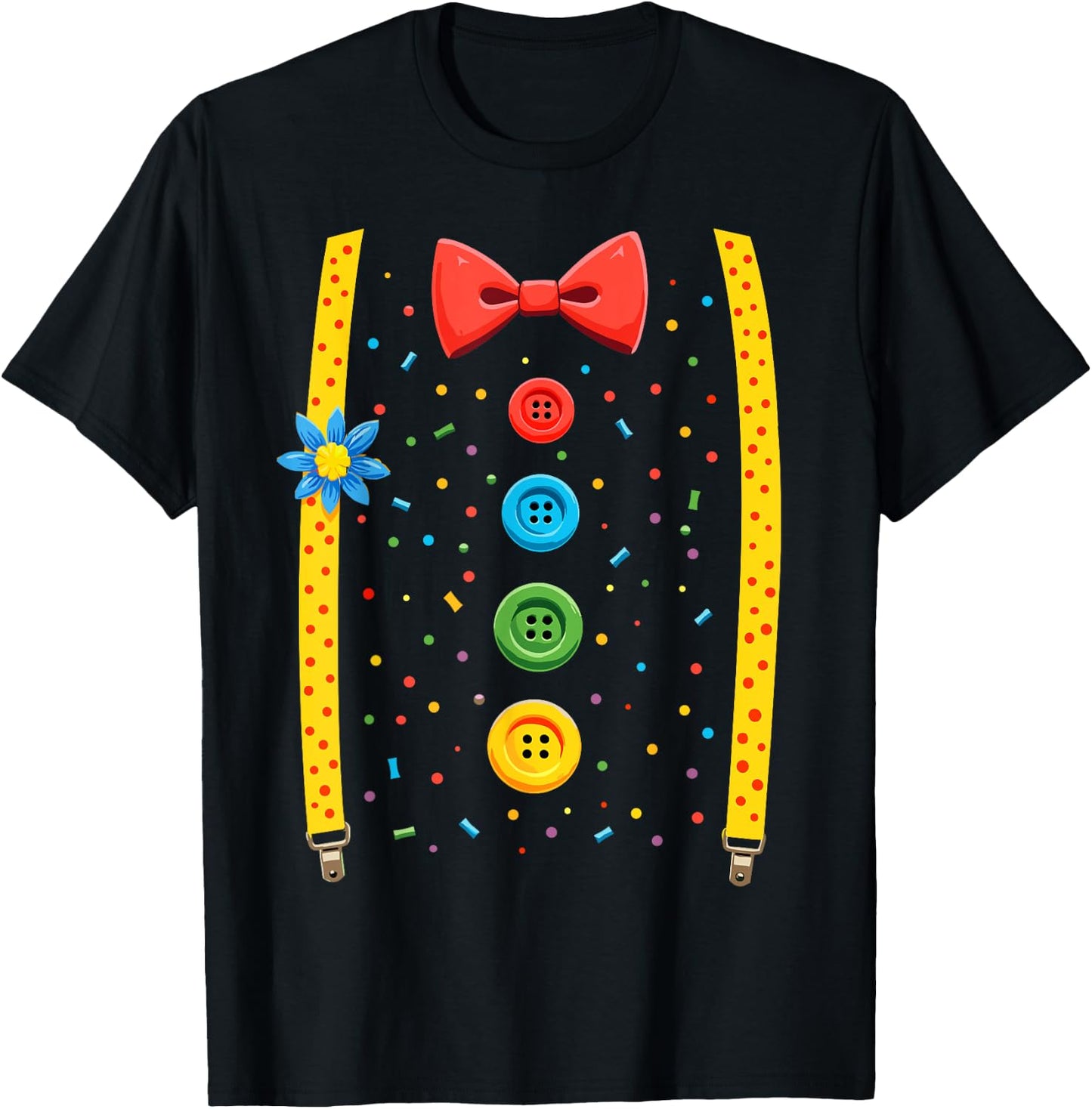 Clown Top Carnival Costume Circus Jester Children's Fancy Dress , black T-Shirt - T-Shirt | Black