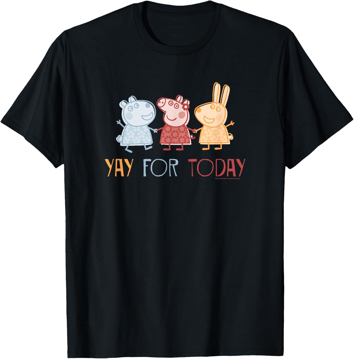 Peppa Pig Yay! For Today Rebecca Rabbit And Suzy Sheep T-Shirt - T-Shirt | Black