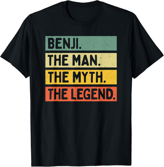 Benji The Man The Myth The Legend Citation personnalisée Amusante T-Shirt - T-Shirt | Black