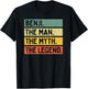 Benji The Man The Myth The Legend Citation personnalisée Amusante T-Shirt - T-Shirt | Black