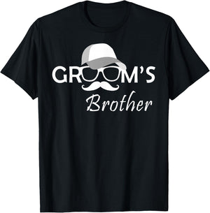 Groom's Brother Bro Bachelor Party Squad Wedding T-Shirt - T-Shirt | Black