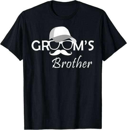 Groom's Brother Bro Bachelor Party Squad Wedding T-Shirt - T-Shirt | Black