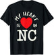 Proud State My Heart Is In NC Carolina North T-Shirt - T-Shirt | Black