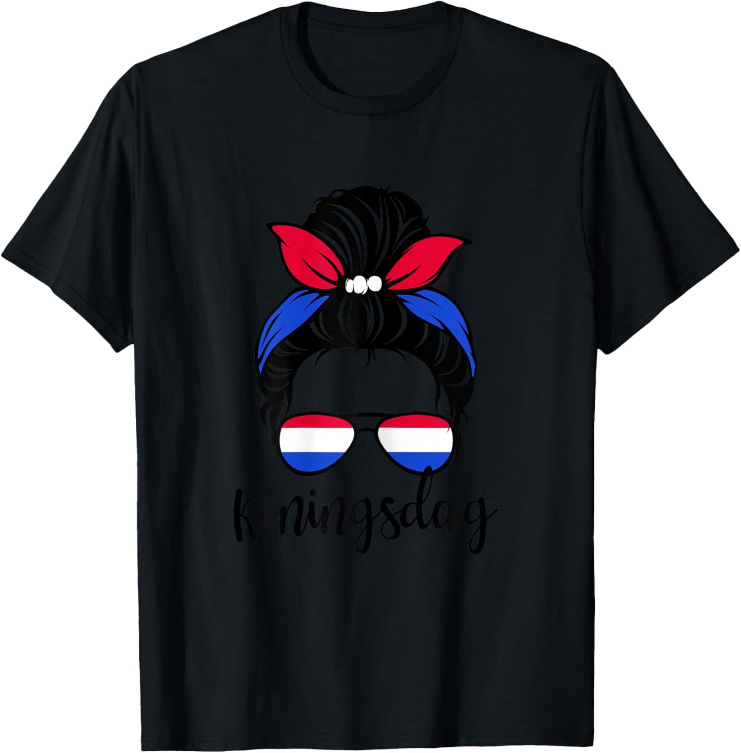 Koningsdag Niederlande Cute Girl Mom Kings Day Amsterdam T-Shirt - T-Shirt | Black