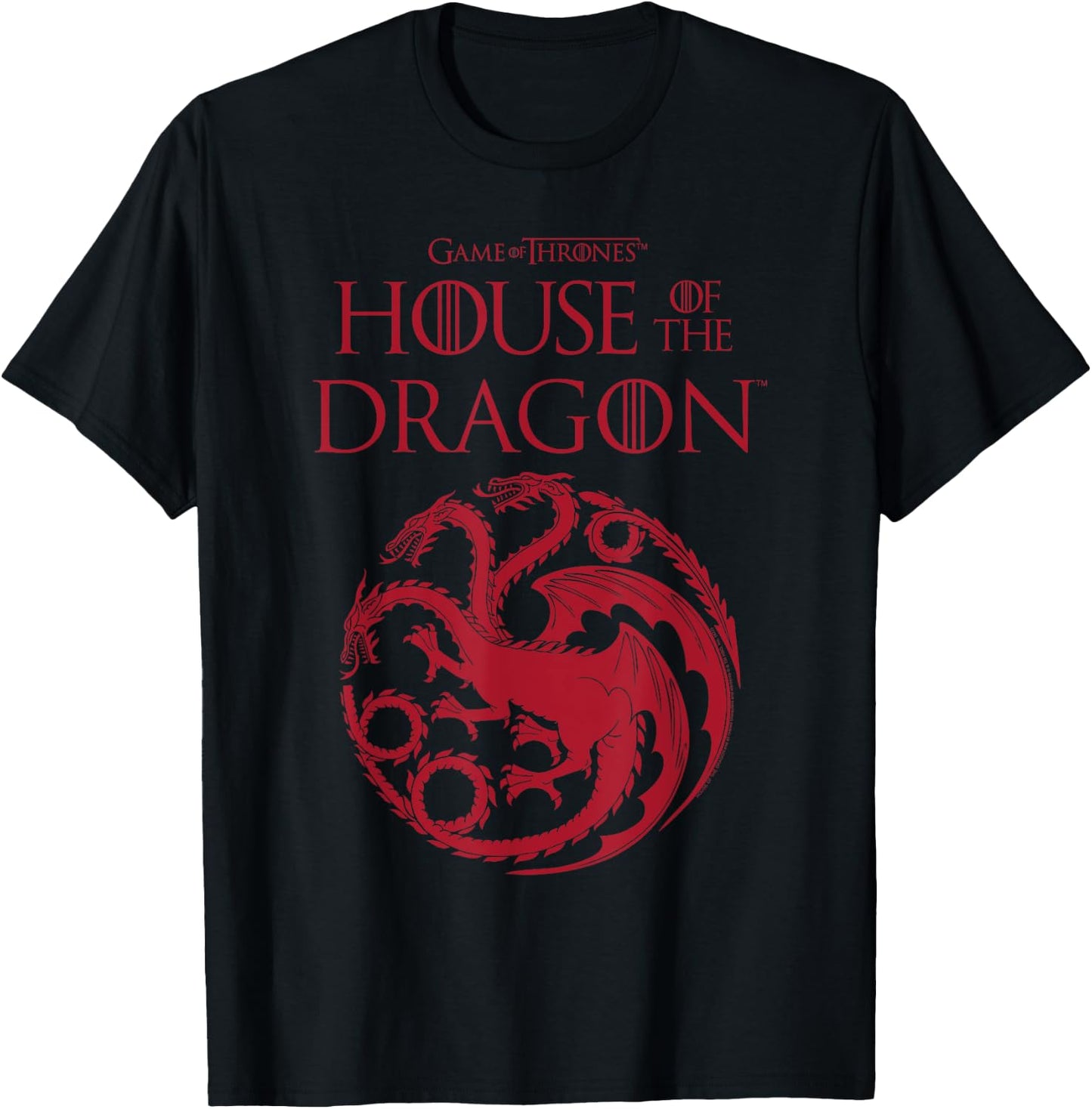 House of The Dragon Targaryen Crest Logo T-Shirt - T-Shirt | Black
