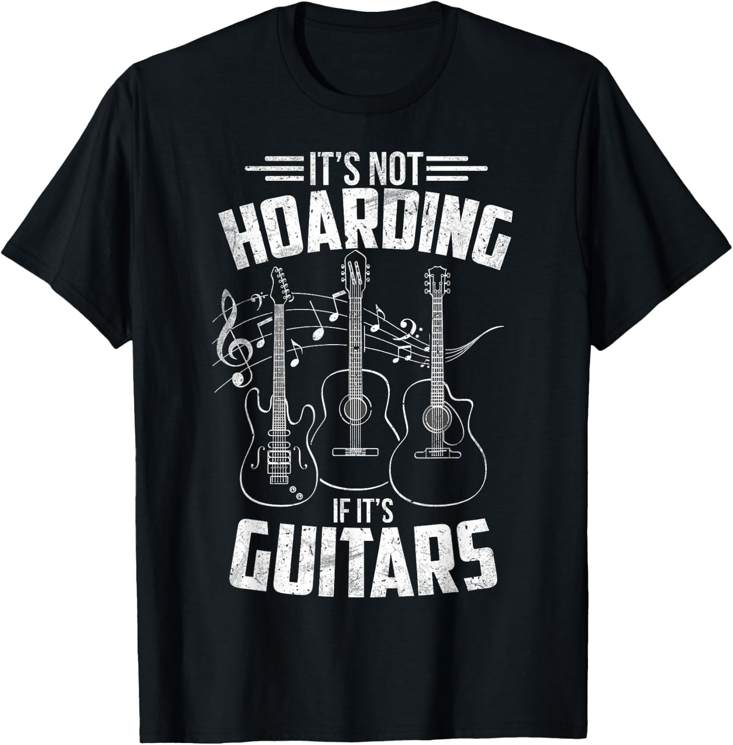 Guitarists It's Not Hoarding If It's Guitars Guitar Teachers Men Women Kids T-Shirt - T-Shirt | Black