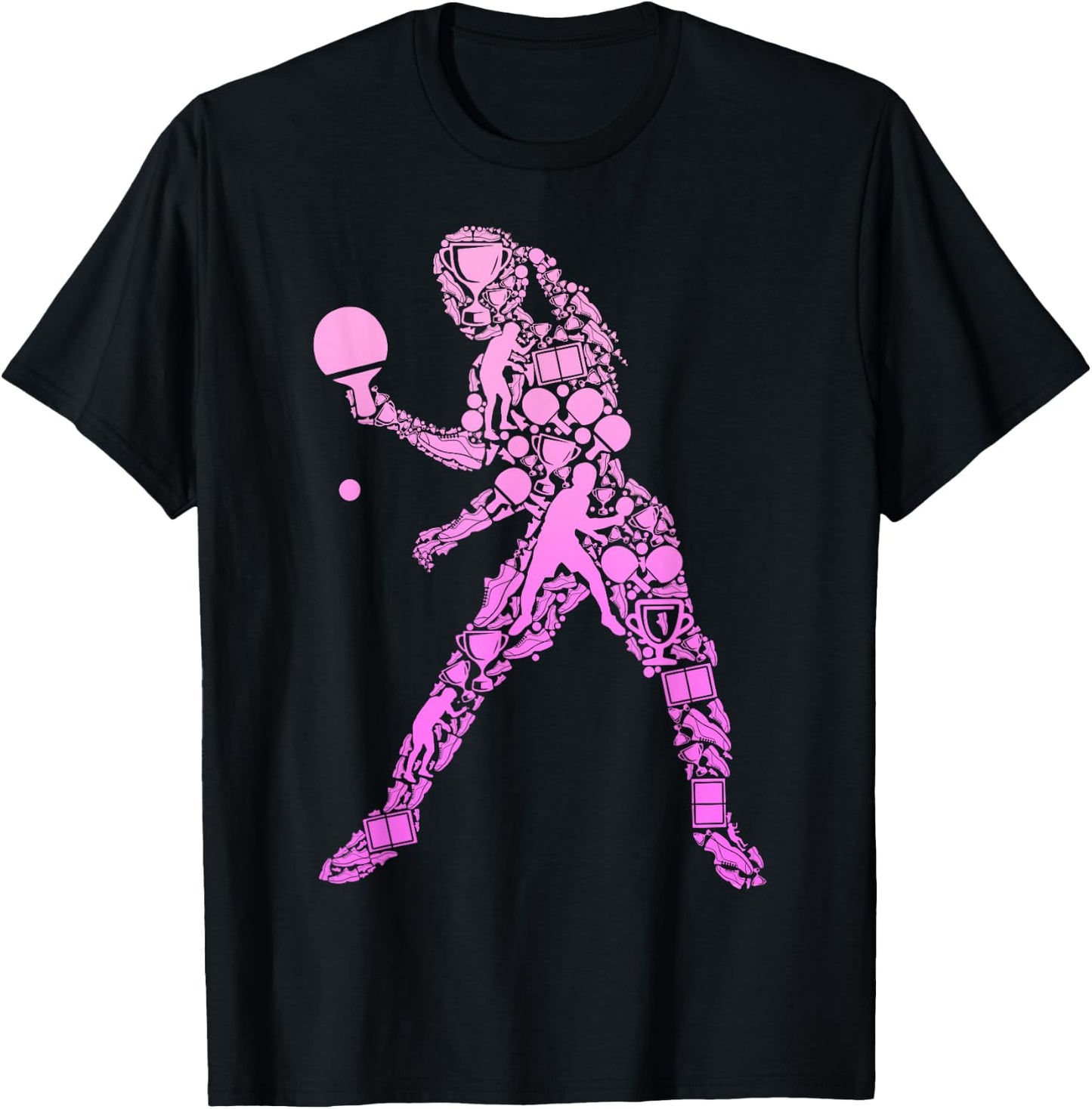 Tischtennis Tischtennisspielerin Ping Pong Kinder Mädchen T-Shirt - T-Shirt | Black