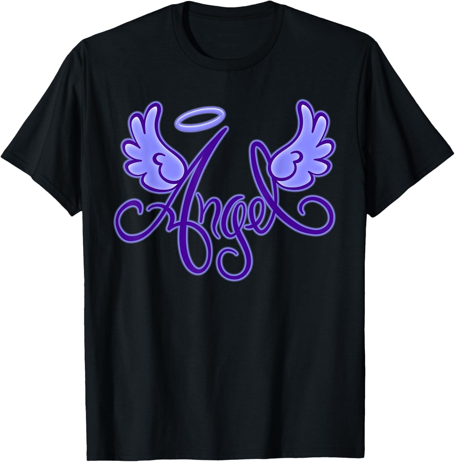 Retro 90s 00s Throwback Angel Wings Y2K aesthetic T-Shirt - T-Shirt | Black