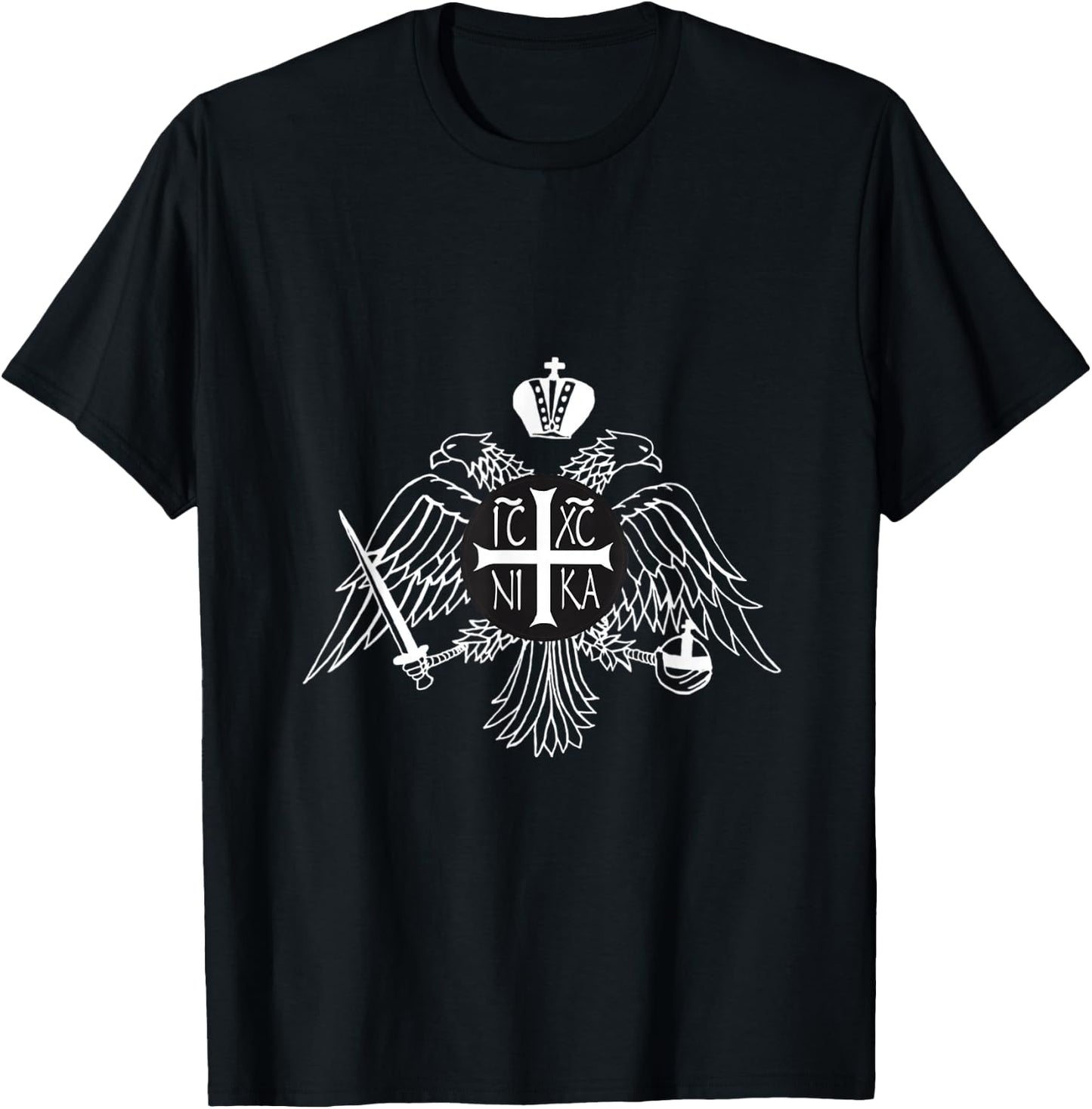 Byzantine Double Eagle Outline T-Shirt - T-Shirt | Black