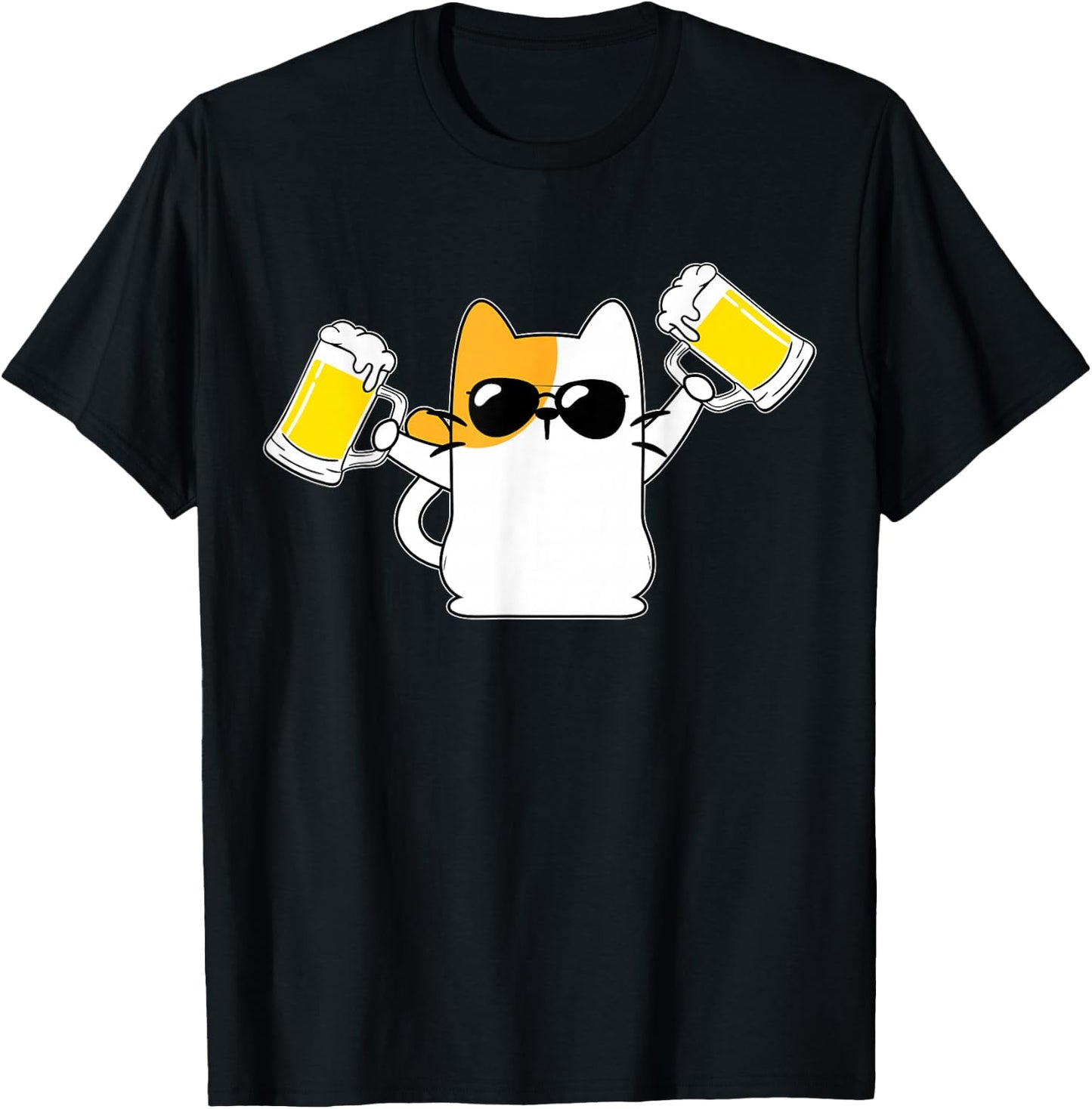 Katze Katzenbesitzer Kätzchen Bier Bierdurst Biertrinker T-Shirt - T-Shirt | Black