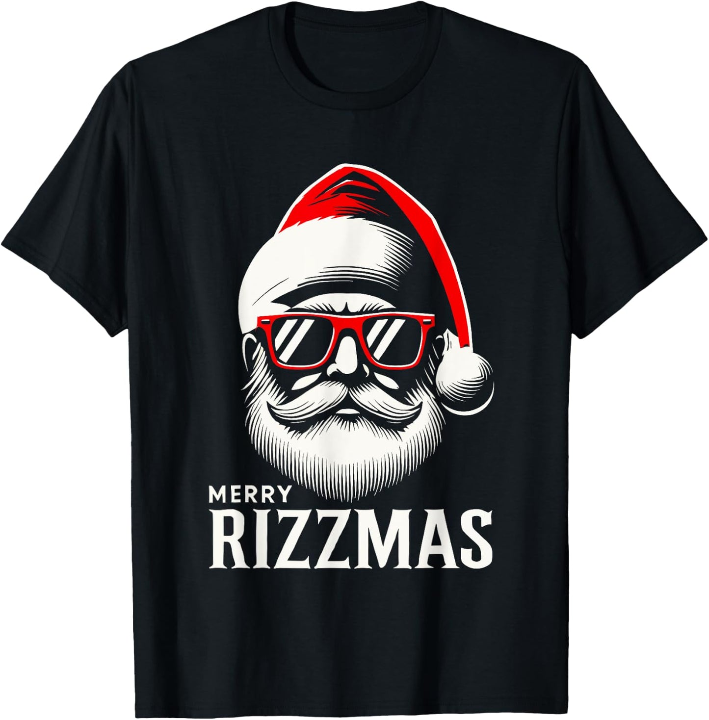 Merry Rizzmas Santa Skating Men Women Kids Funny Christmas T-Shirt - T-Shirt | Black