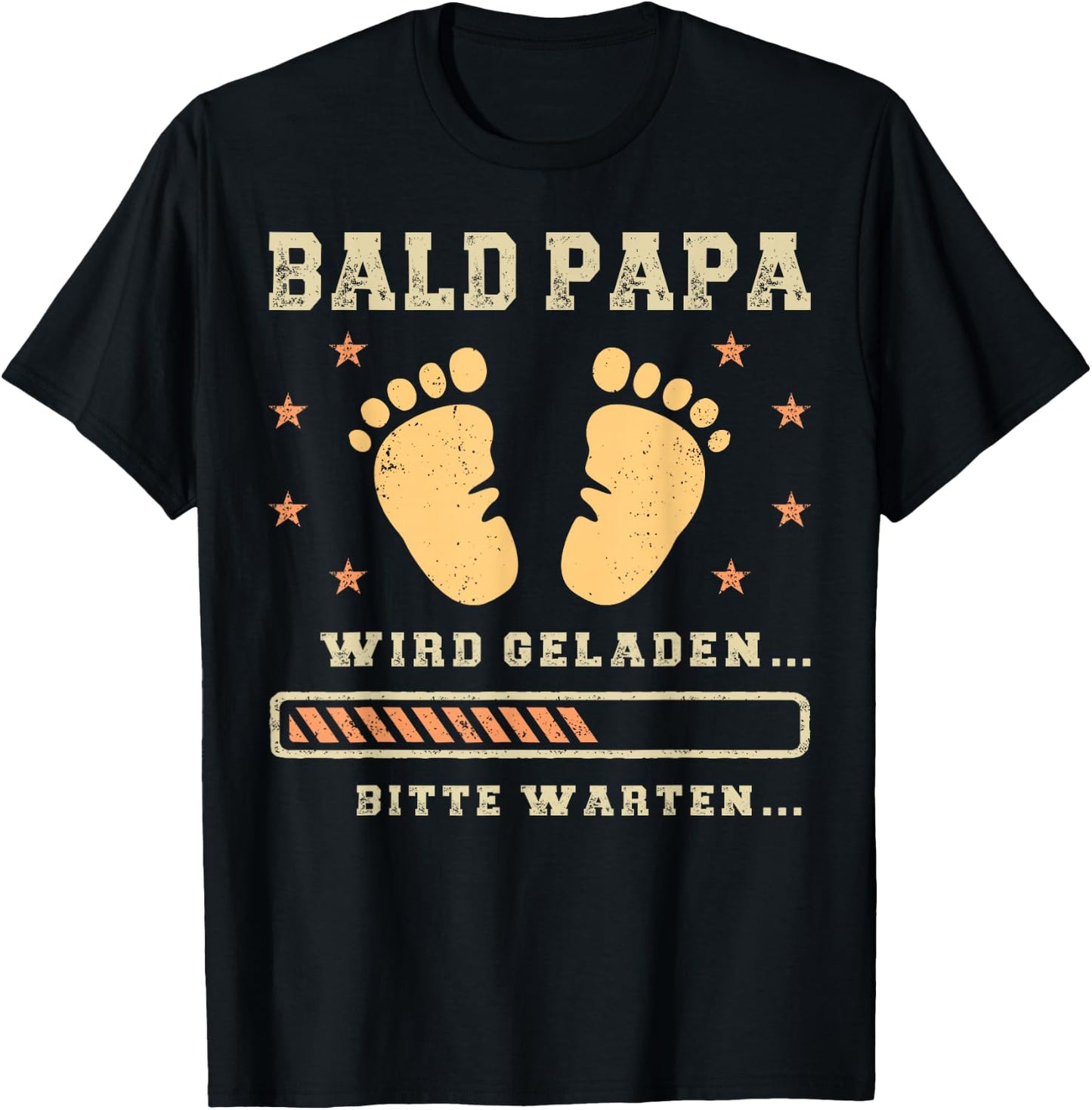 Bald Papa, Becoming Father, Baby Announcement, Fatherhood , black T-Shirt - T-Shirt | Black