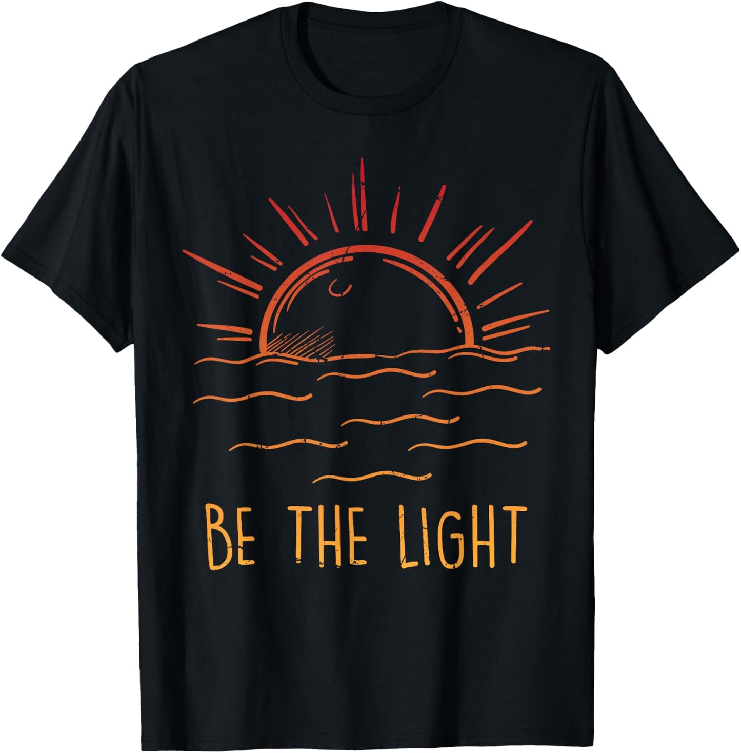 Be the Light - Let Your Light Shine - Waves Sun Christian T-Shirt - T-Shirt | Black