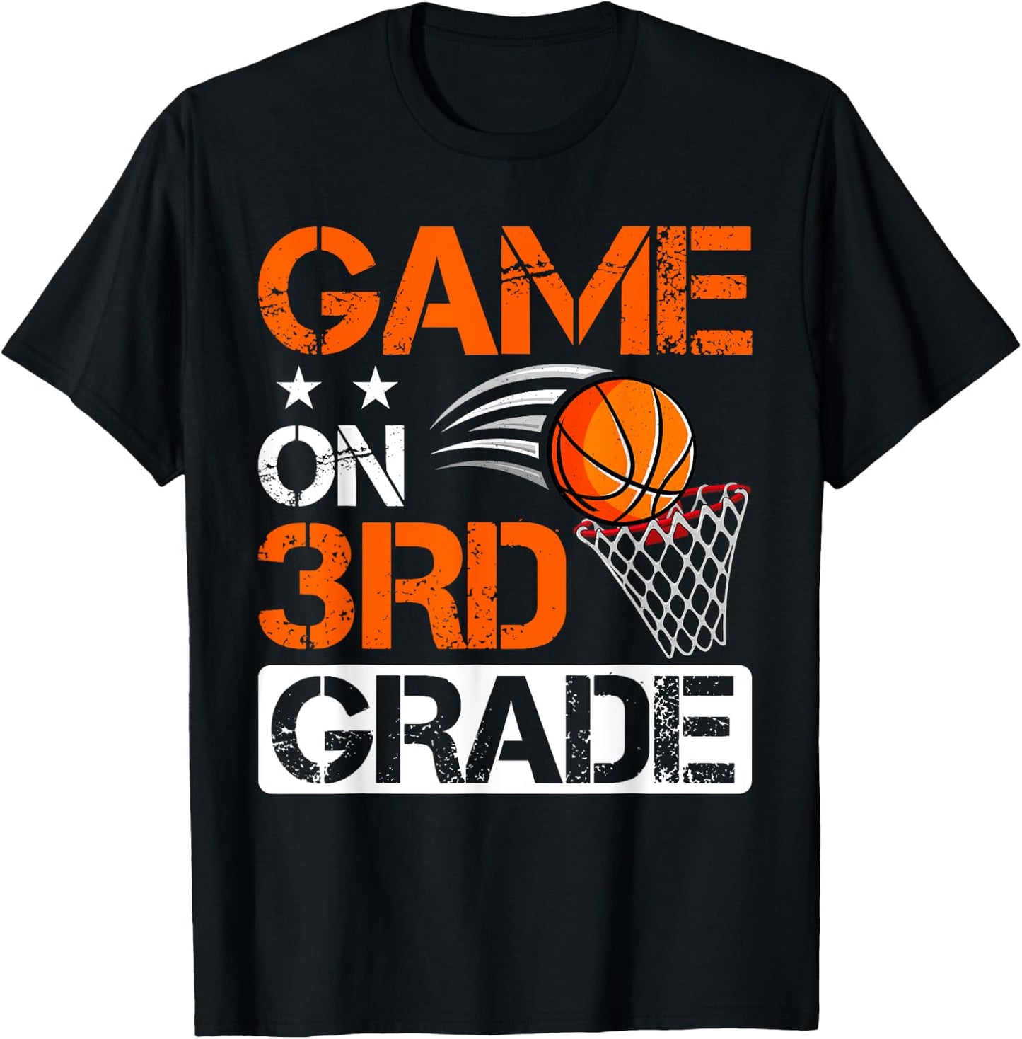 Third Grade Game on Basketball Back To School 3rd Grade T-Shirt - T-Shirt | Black