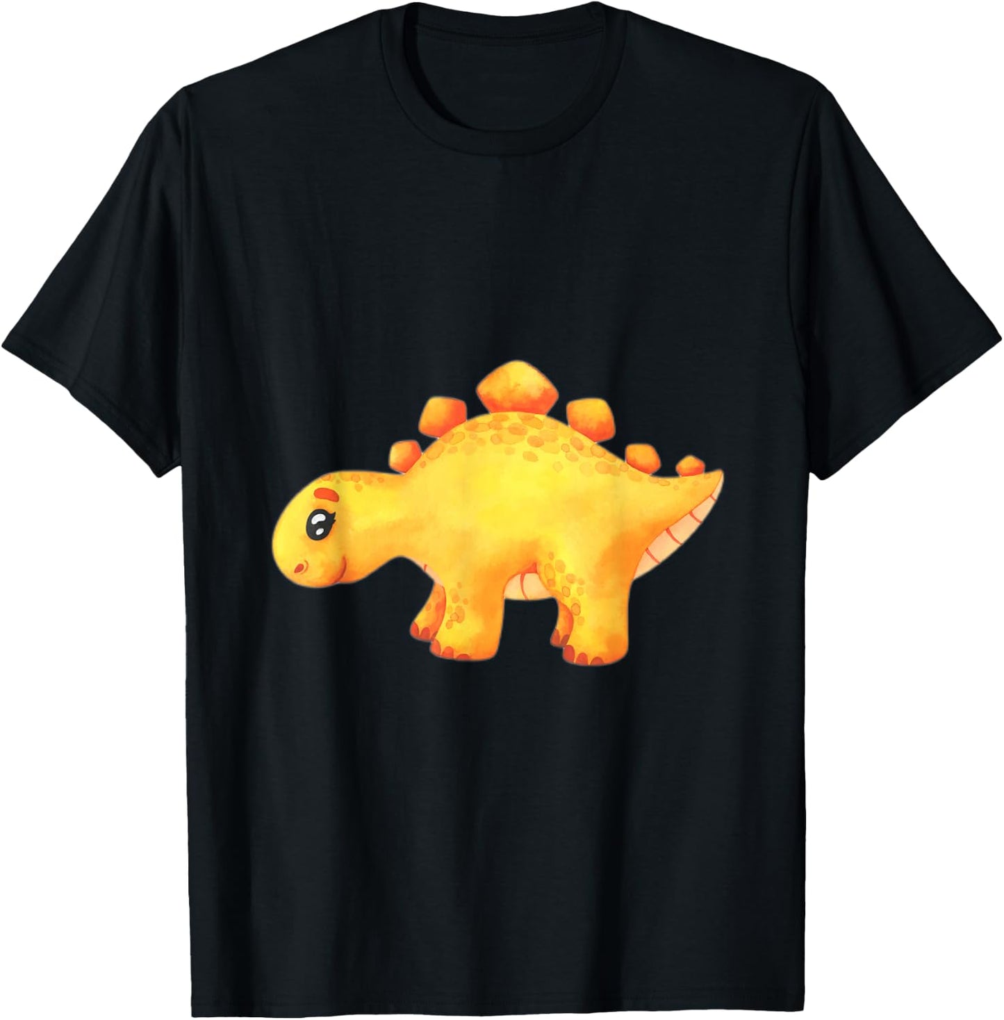 Cute Yellow stegosaurus T-Shirt - T-Shirt | Black