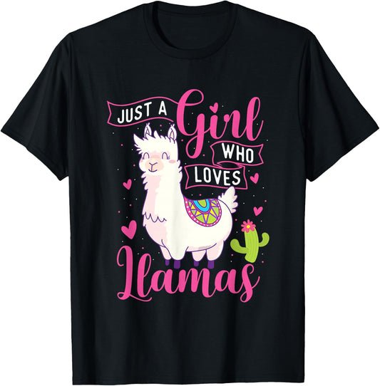 Just A Girl Who Loves Llamas - Zookeeper Nature Animal Lover T-Shirt - T-Shirt | Black