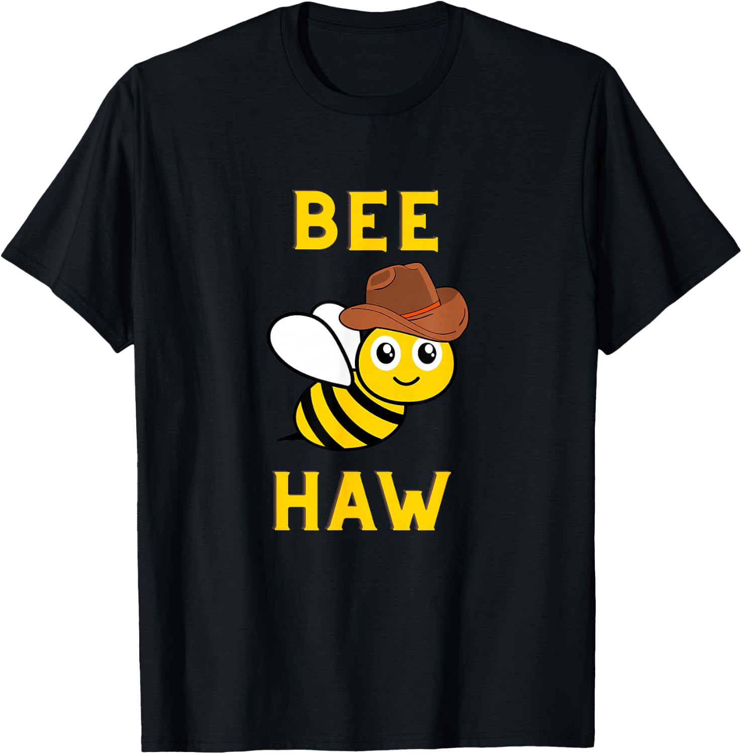 Bee-Haw | Cute Cowboy Environmentalist T-Shirt - T-Shirt | Black