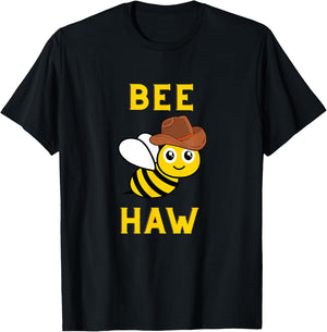 Bee-Haw | Cute Cowboy Environmentalist T-Shirt - T-Shirt | Black
