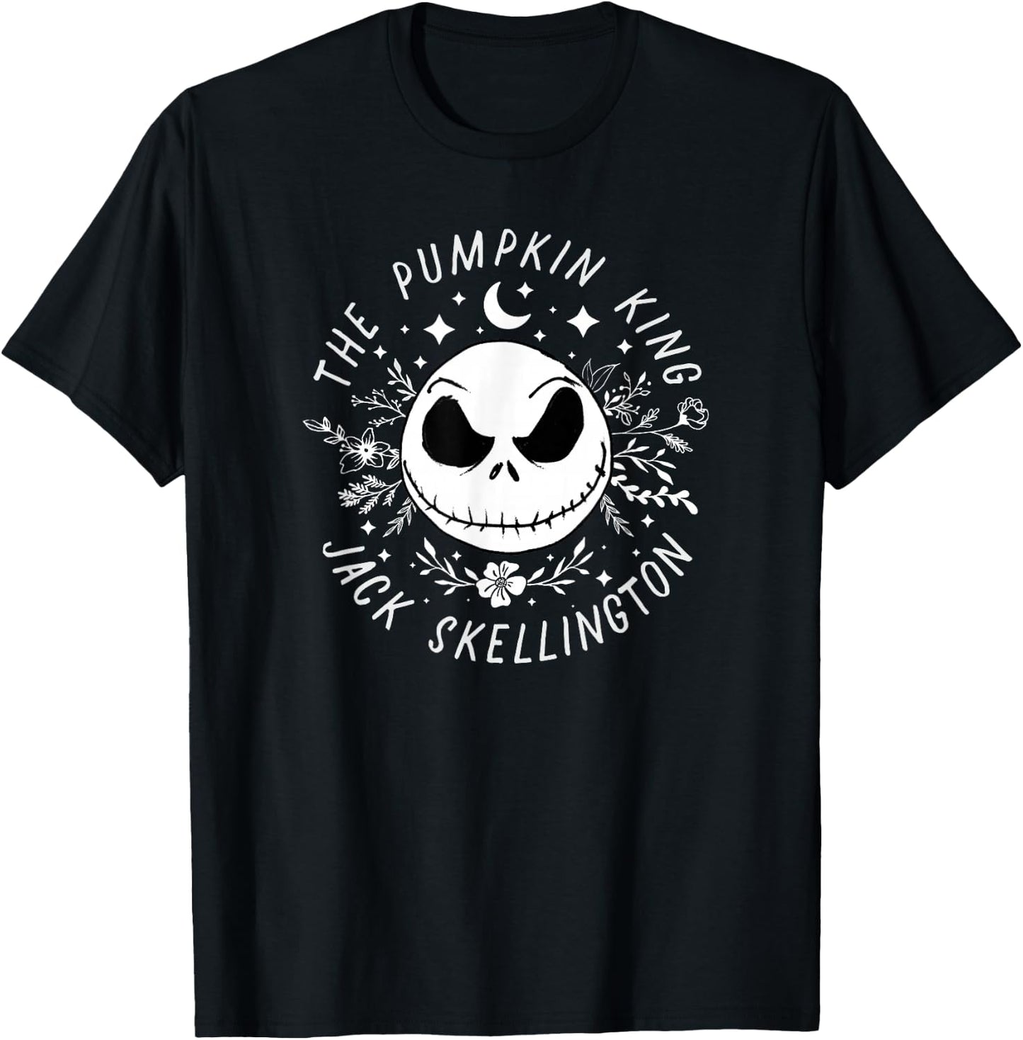 Disney Nightmare Before Christmas The Pumpkin King Floral T-Shirt - T-Shirt | Black