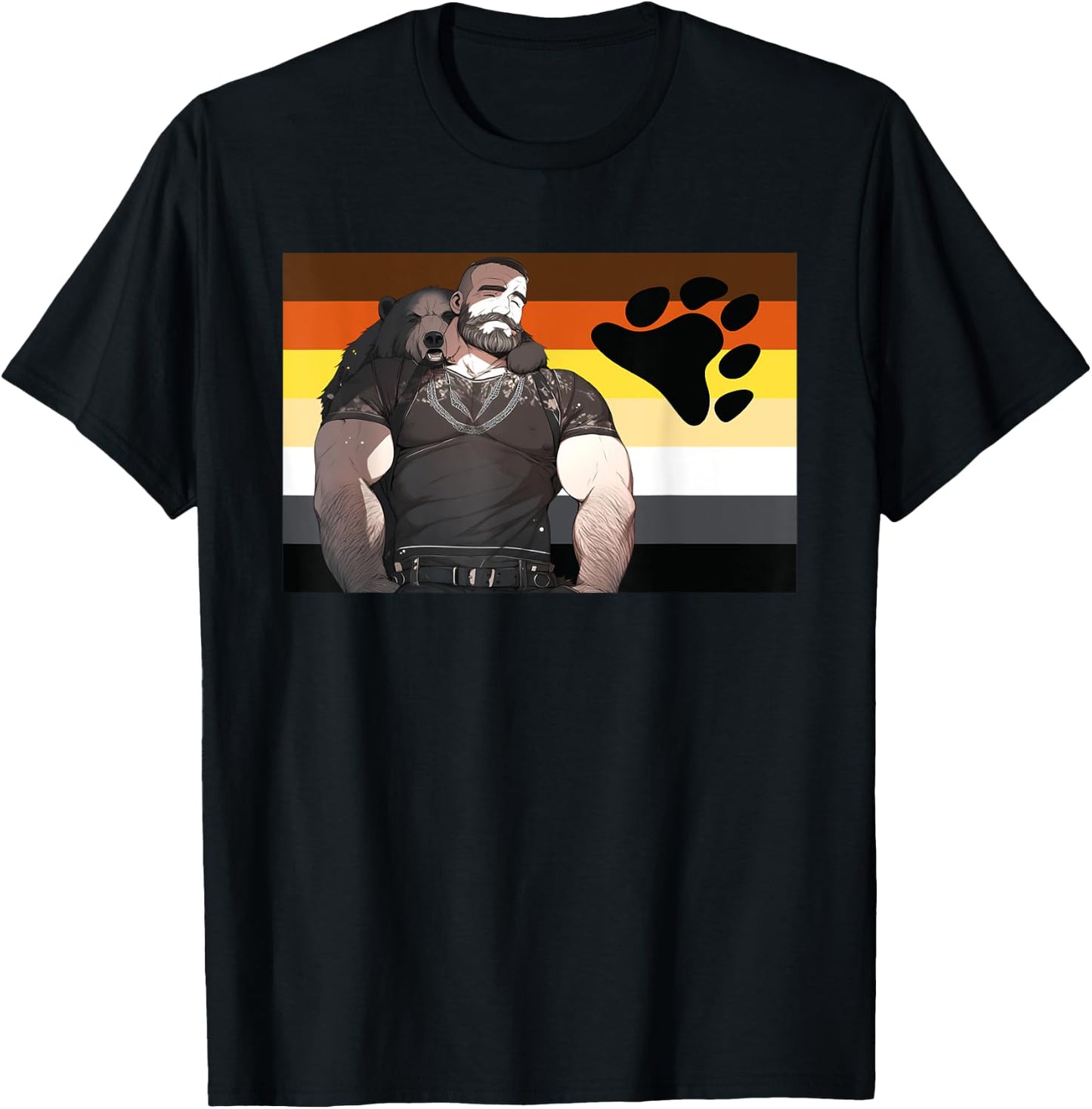 Daddy & Cubs Hairy Bear Pride Flagge, Gay Bear Pride T-Shirt - T-Shirt | Black