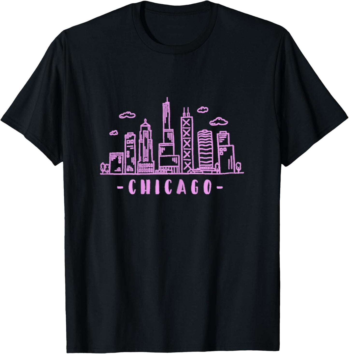 Chicago Skyline Illinois Vintage T-Shirt - T-Shirt | Black