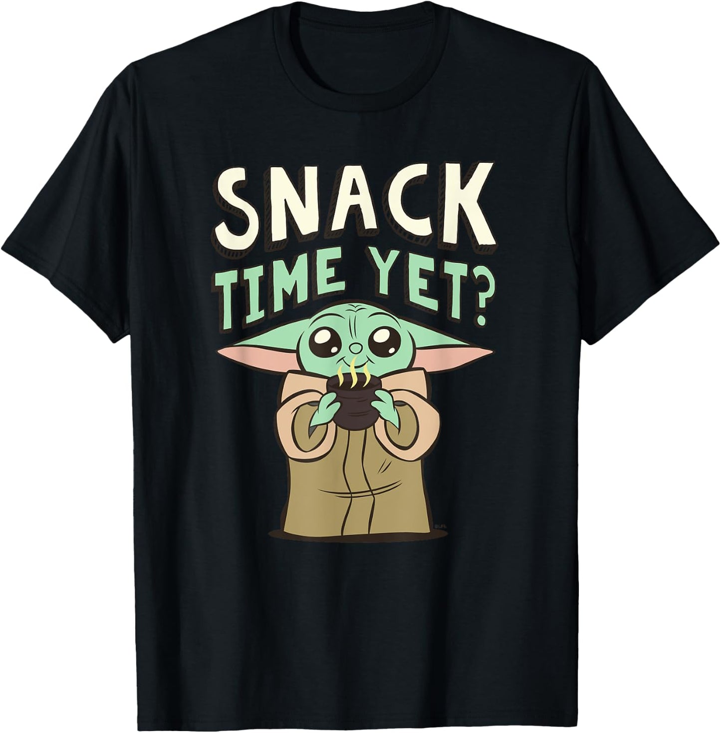 Star Wars The Mandalorian Grogu Snack Time Yet? T-Shirt - T-Shirt | Black