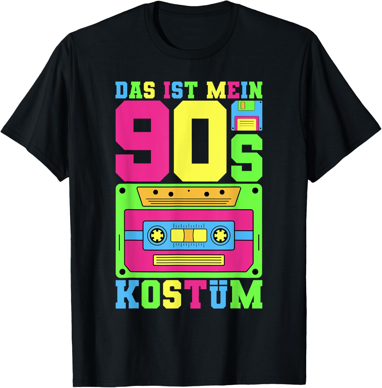 90er Jahre Kostüm 90er Jahre Outfit 90 er Motto Party 90er T-Shirt - T-Shirt | Black