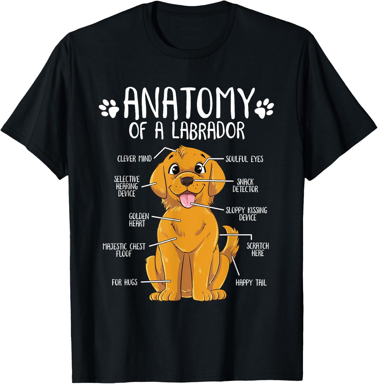 Funny Anatomy Labrador Retriever Lab Dog Lover Owner Women Kids T-Shirt - T-Shirt | Black