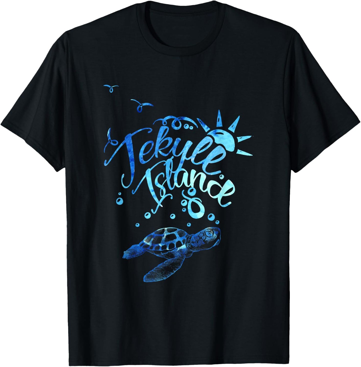 Sea Turtle In Jekyll Island Georgia Beach Vacation Souvenir T-Shirt - T-Shirt | Black