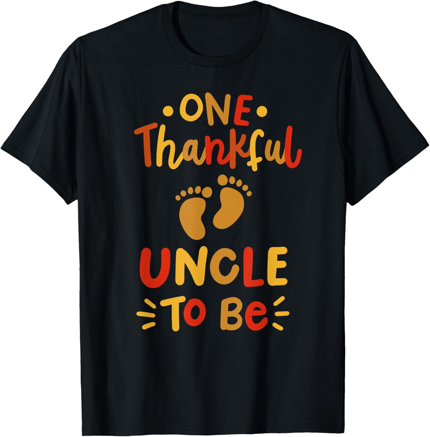 Thanksgiving Pregnancy Announcement Thankful Uncle Family T-Shirt - T-Shirt | Black