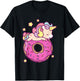 Cute Unicorn Donut Girls Kids, Donut Day June 2021 T-Shirt - T-Shirt | Black