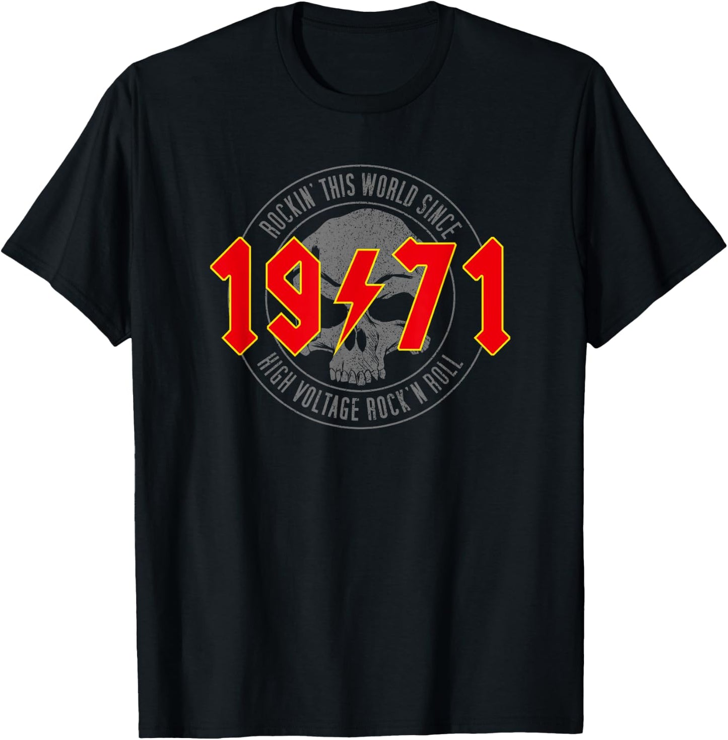 1971 Jahrgang Geburtstag Rock and Roll Heavy Metal T-Shirt - T-Shirt | Black