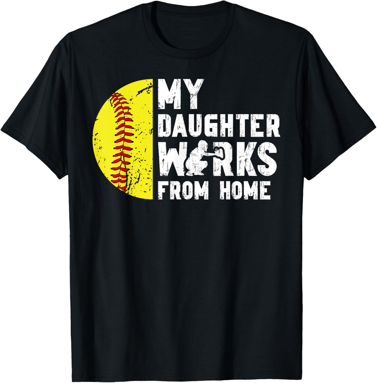My Daughter Softball Catcher Dad Softball Catcher Father T-Shirt - T-Shirt | Black