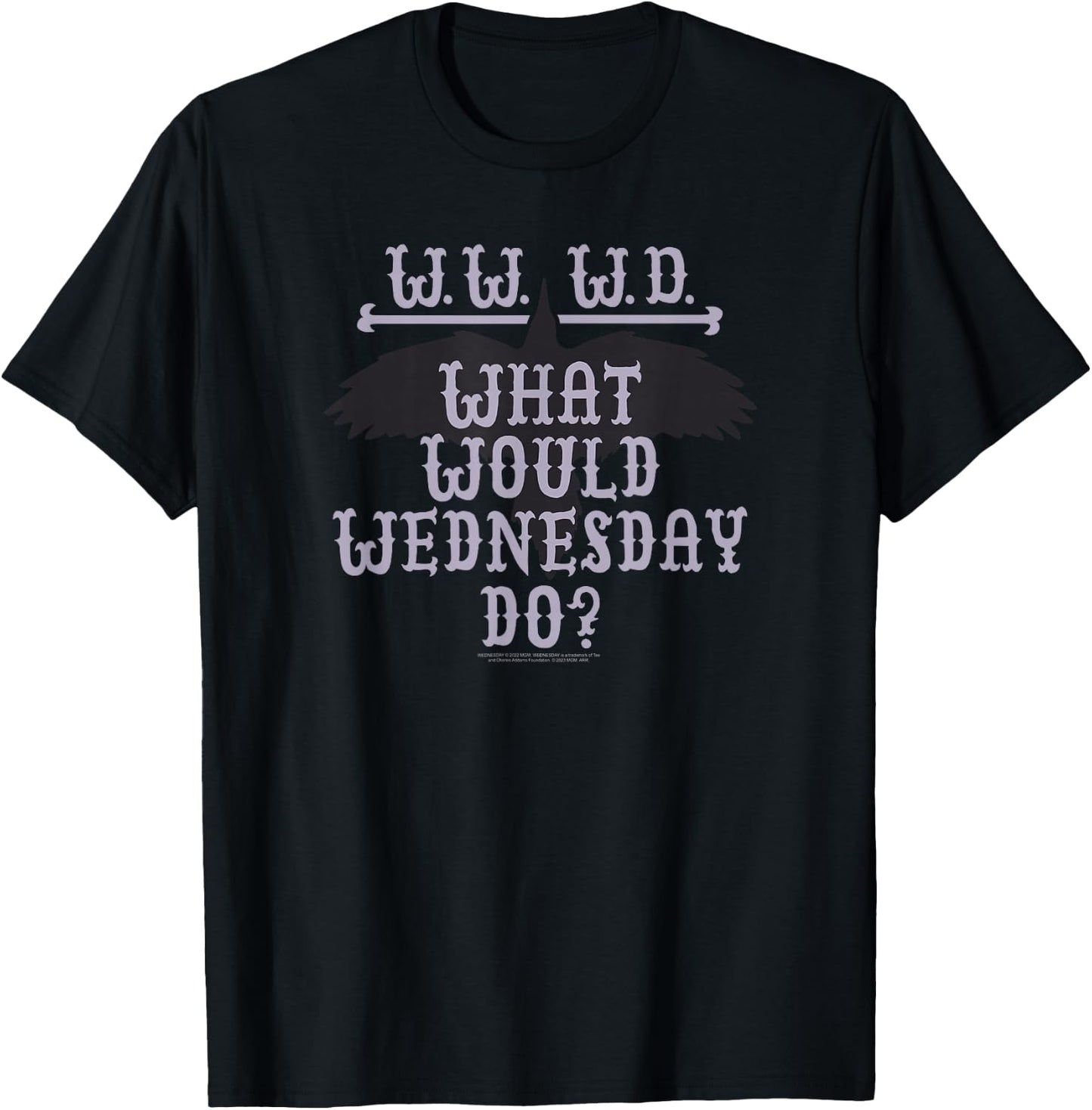 Wednesday What Would Wednesday Do Raven Silhouette Logo T-Shirt - T-Shirt | Black