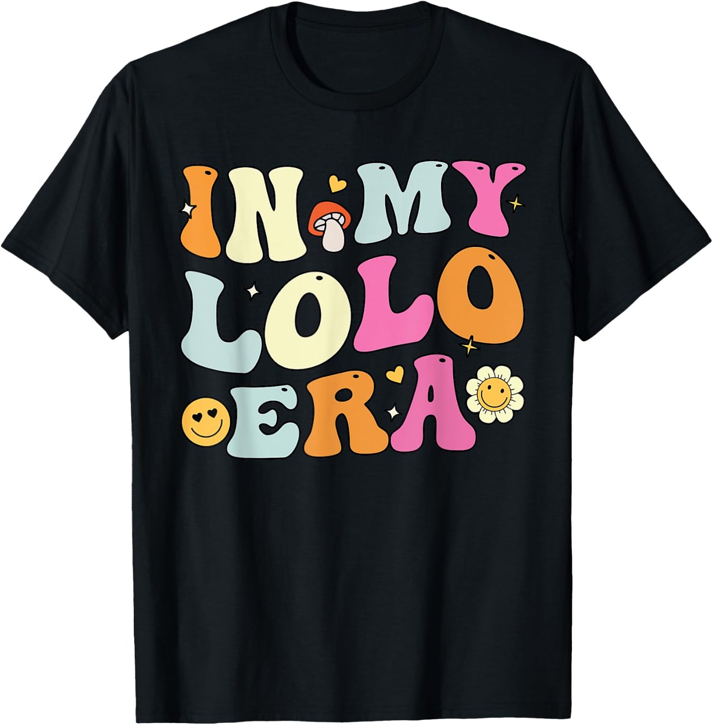 Fathers Day Grandpa, Groovy In My Lolo Era T-Shirt - T-Shirt | Black