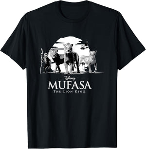 Disney Mufasa: The Lion King Monochromatic Sunset , Black, S T-Shirt - T-Shirt | Black
