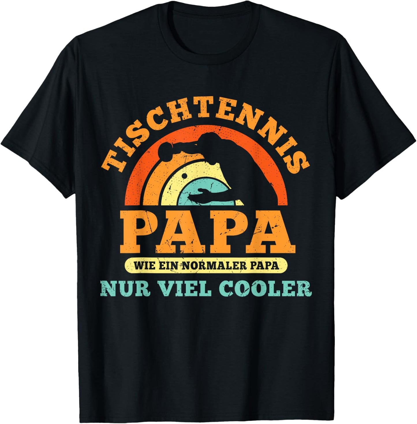 Tischtennis Papa - Nur Cooler Vater Tischtennisspieler T-Shirt - T-Shirt | Black