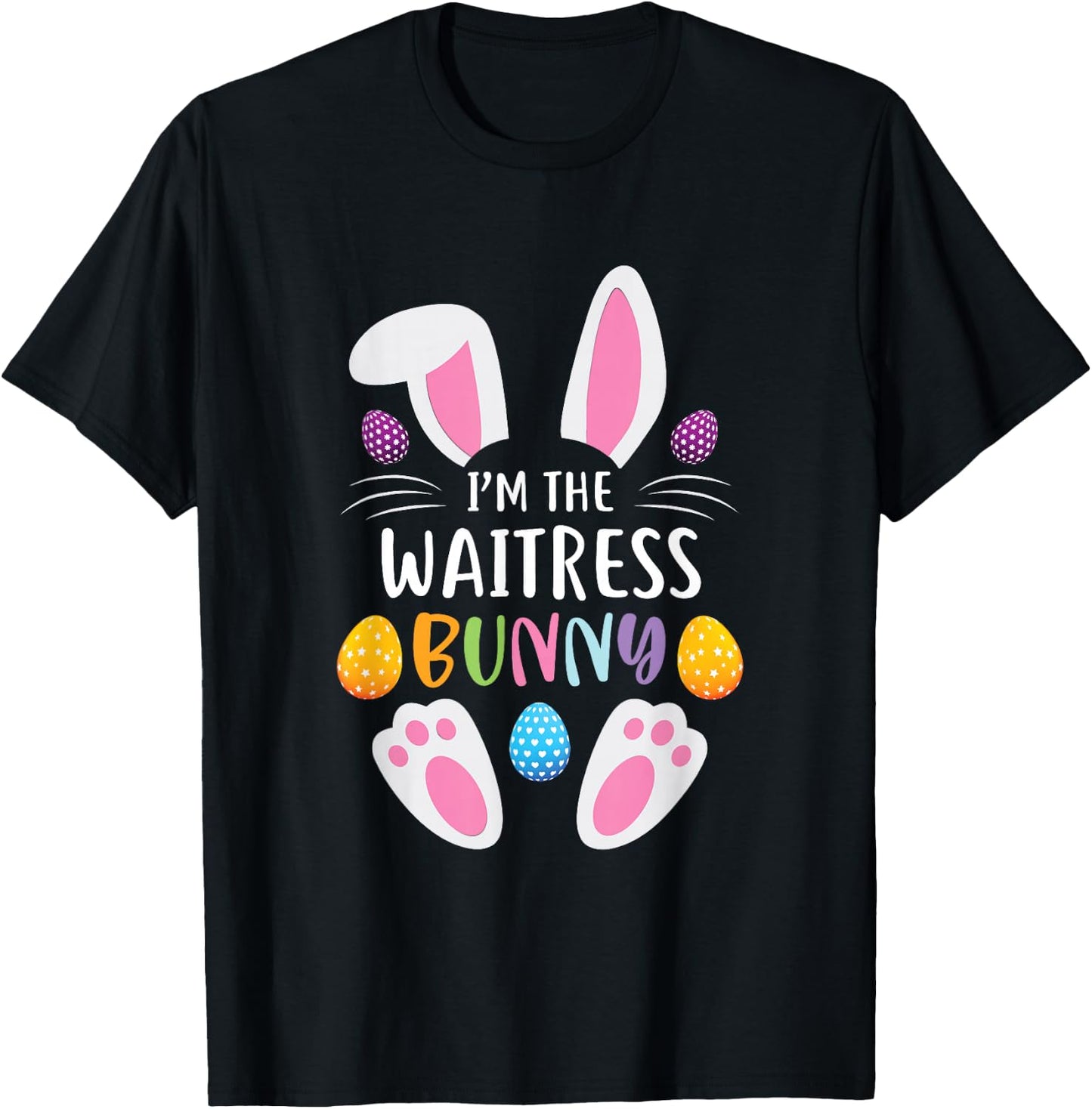 I'm The Waitress Bunny Funny Easter Day Rabbit T-Shirt - T-Shirt | Black