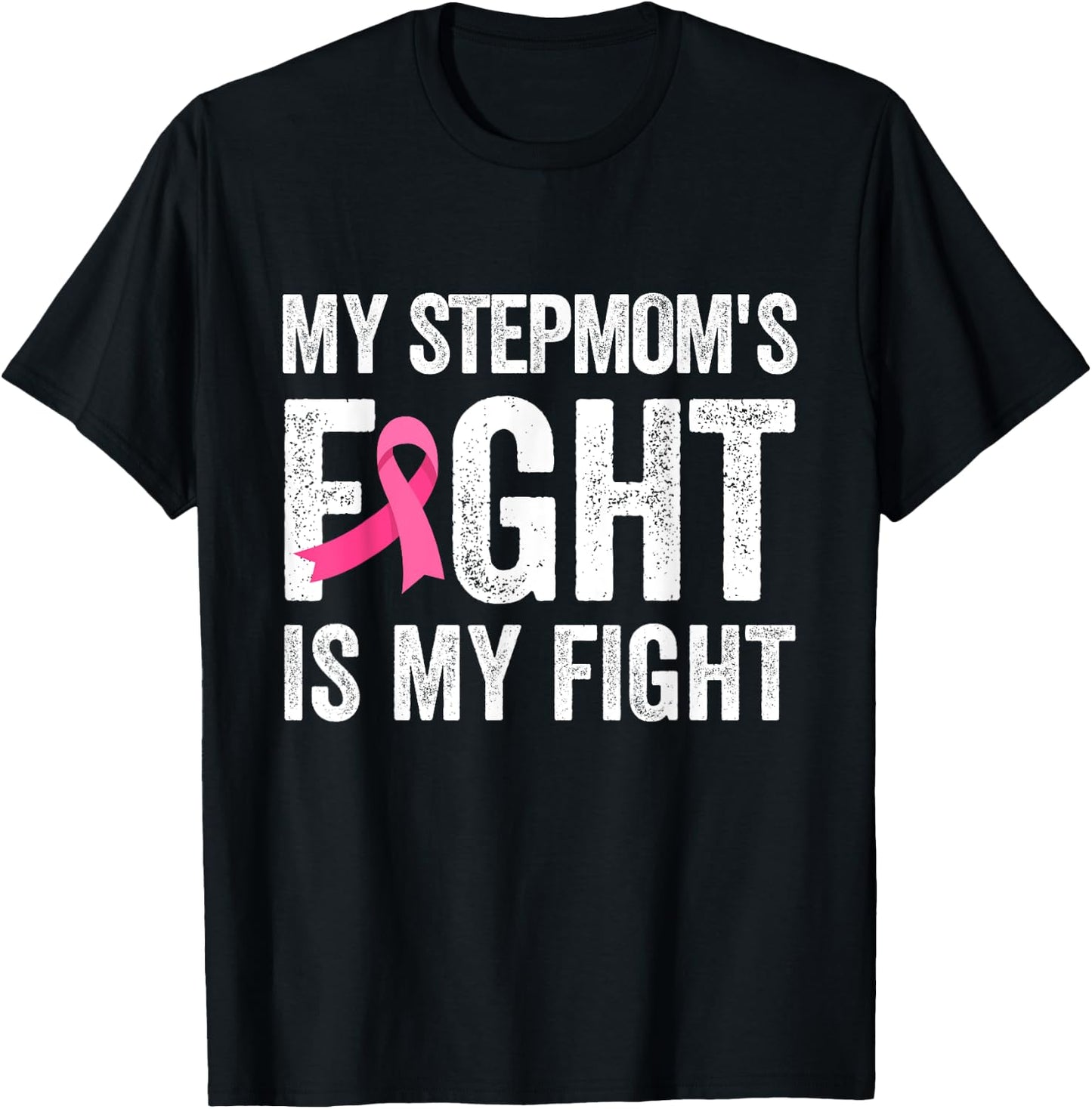 My Stepmom's Fight Is My Fight Breast Cancer Support Kids T-Shirt - T-Shirt | Black