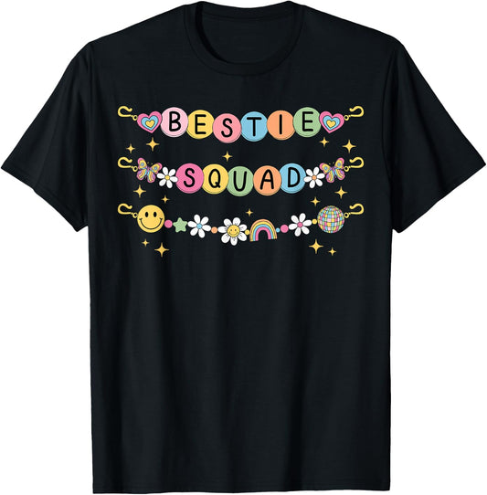 Bestie Squad Bracelets Best Friends Matching Girls T-Shirt - T-Shirt | Black