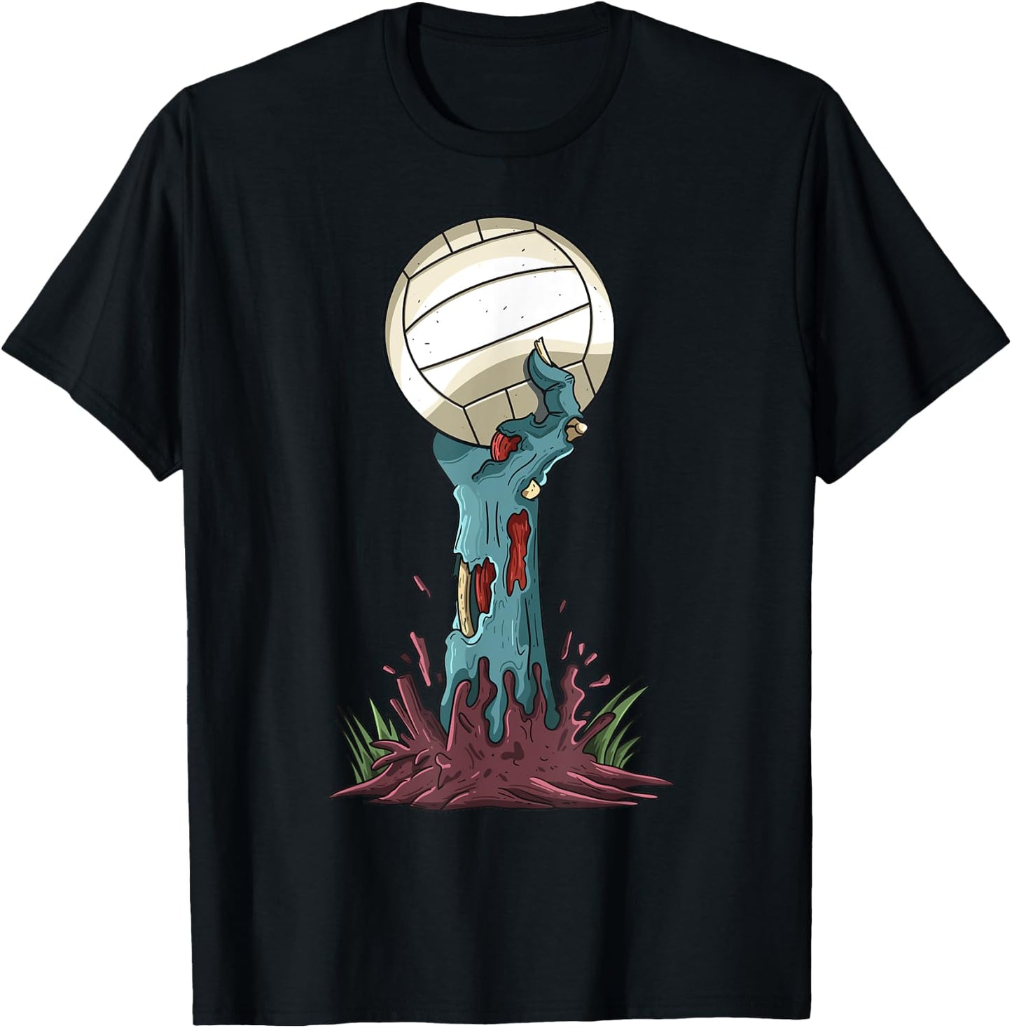 Zombie Hands Volleyball Funny Halloween Horror Scary Costume T-Shirt - T-Shirt | Black