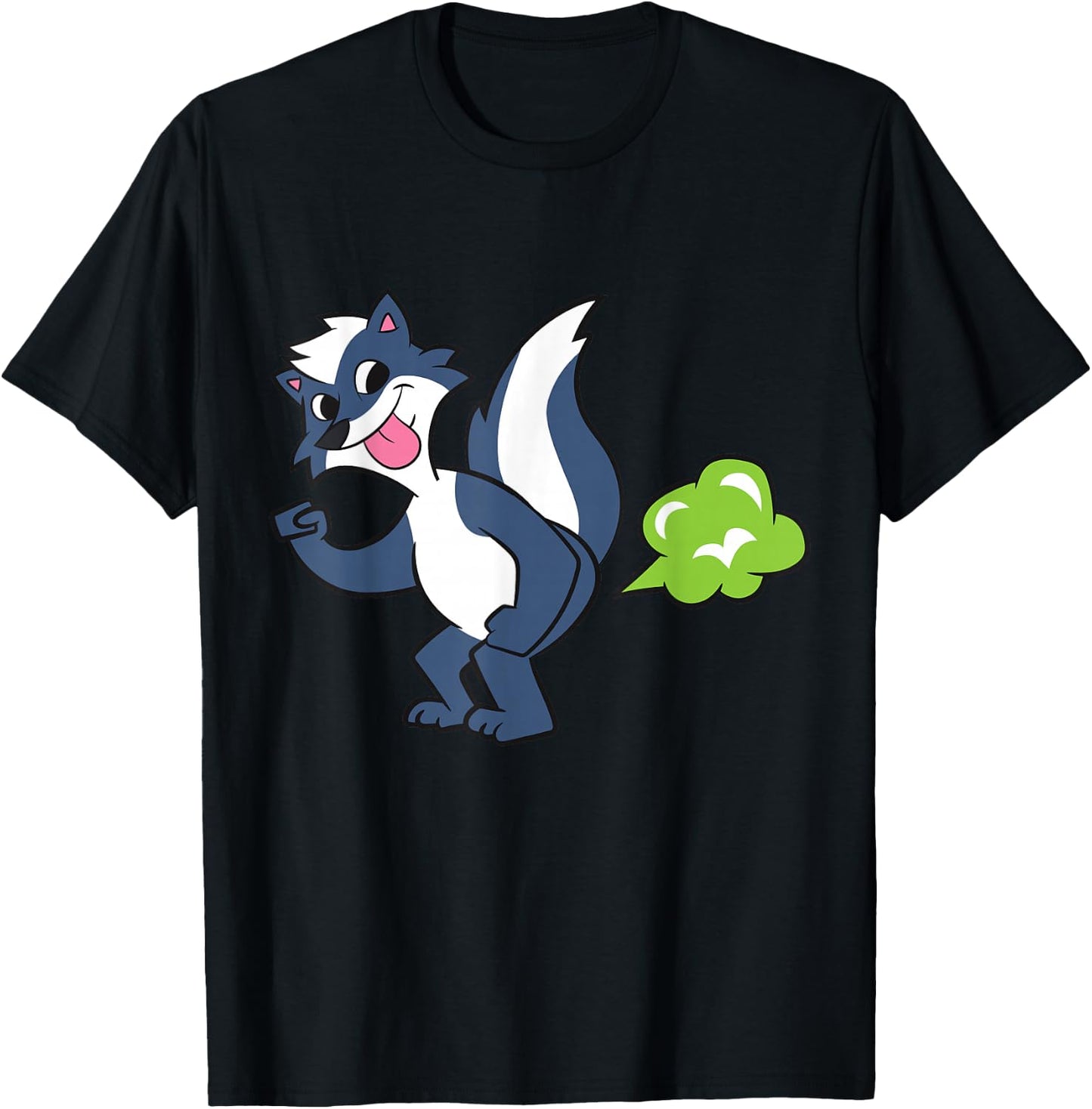 Skunk Farting Fart Squirrel Cute Skunk T-Shirt - T-Shirt | Black
