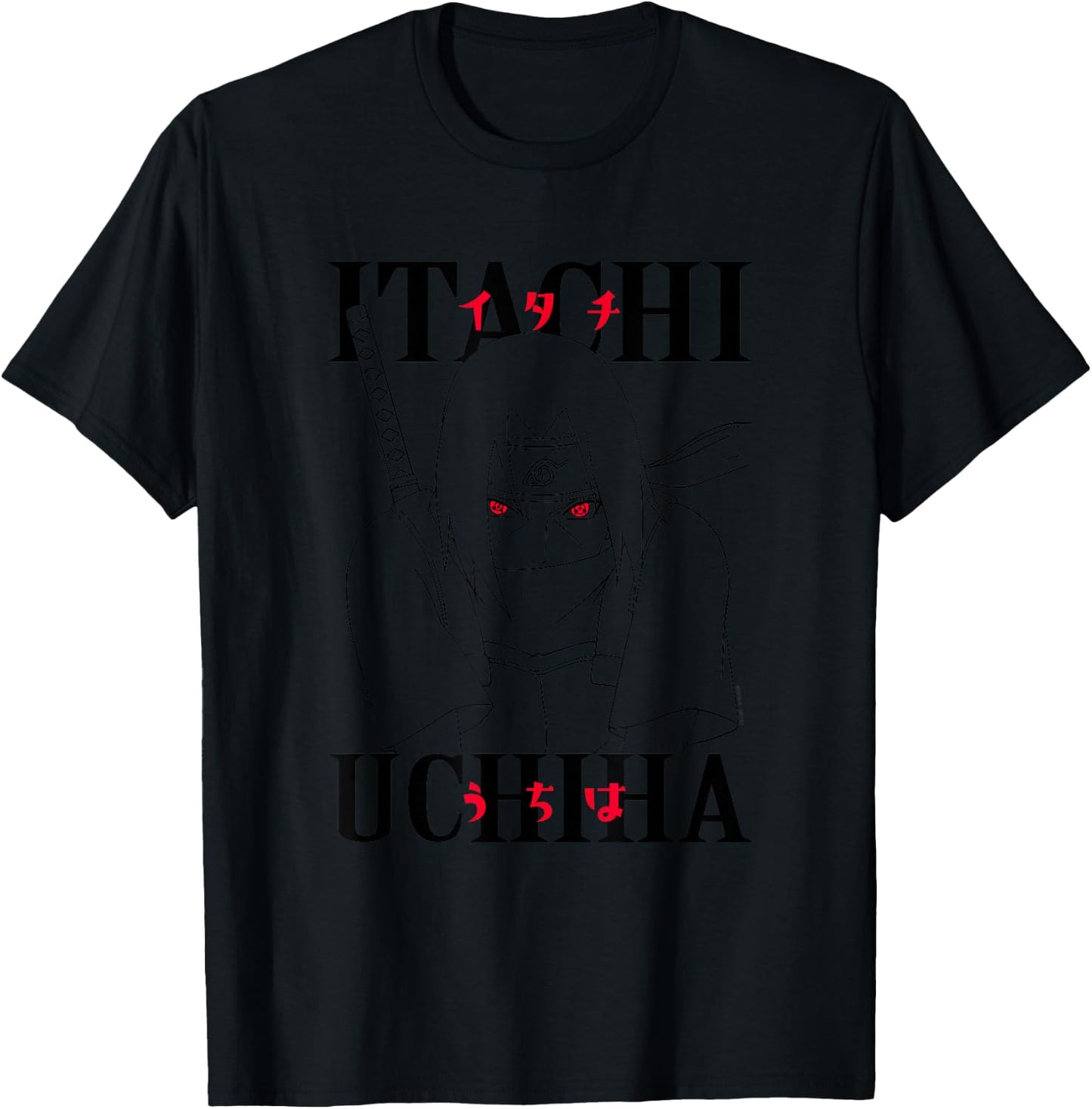 Naruto Shippuden Itachi Fabric Work , gray T-Shirt - T-Shirt | Black