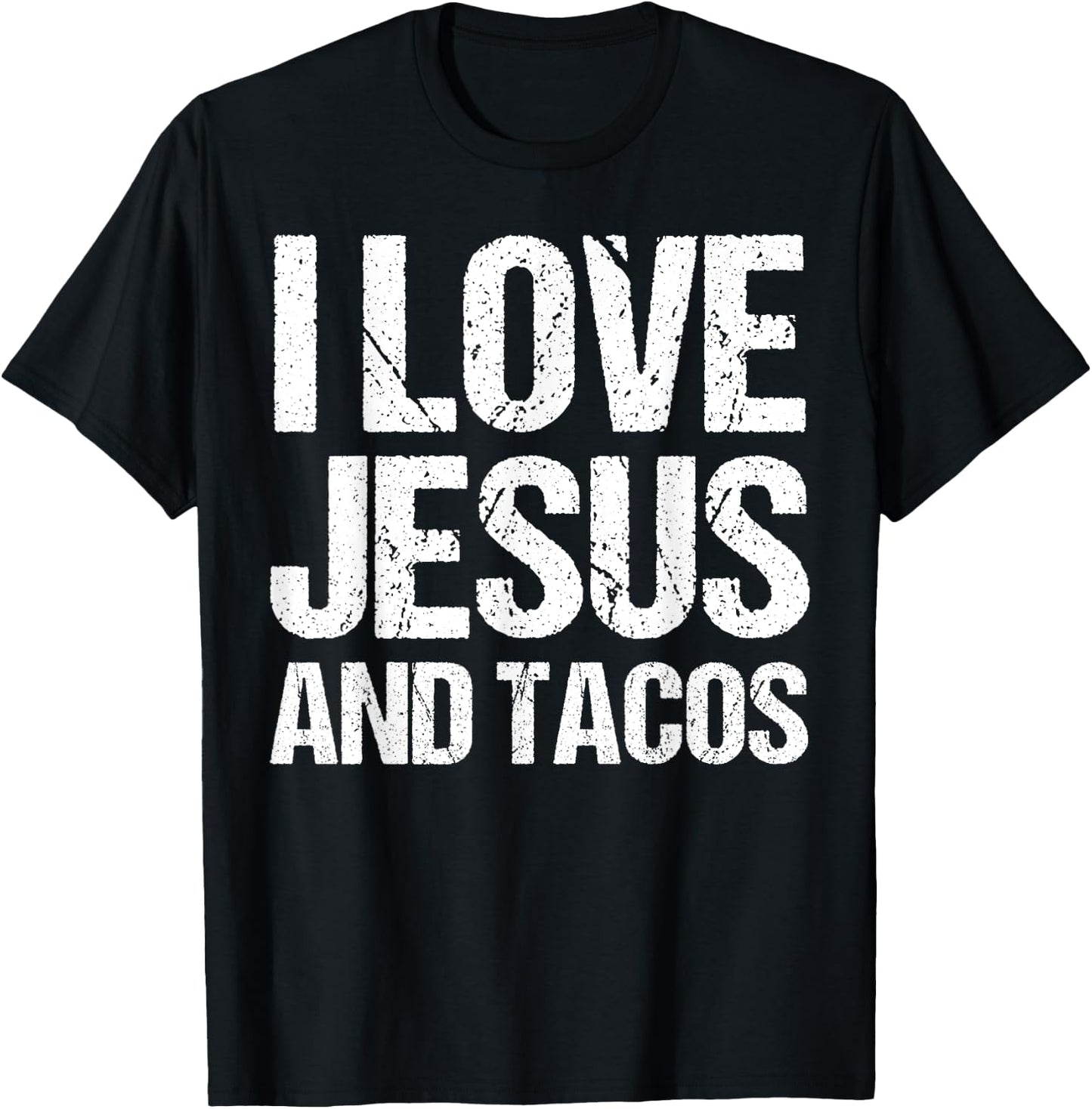 I Love Jesus And Tacos Shirt Funny Mexican Christian T-Shirt - T-Shirt | Black