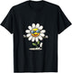 Lustige tanzende Gänseblümchen Maiblume mit Sonnenbrille T-Shirt - T-Shirt | Black