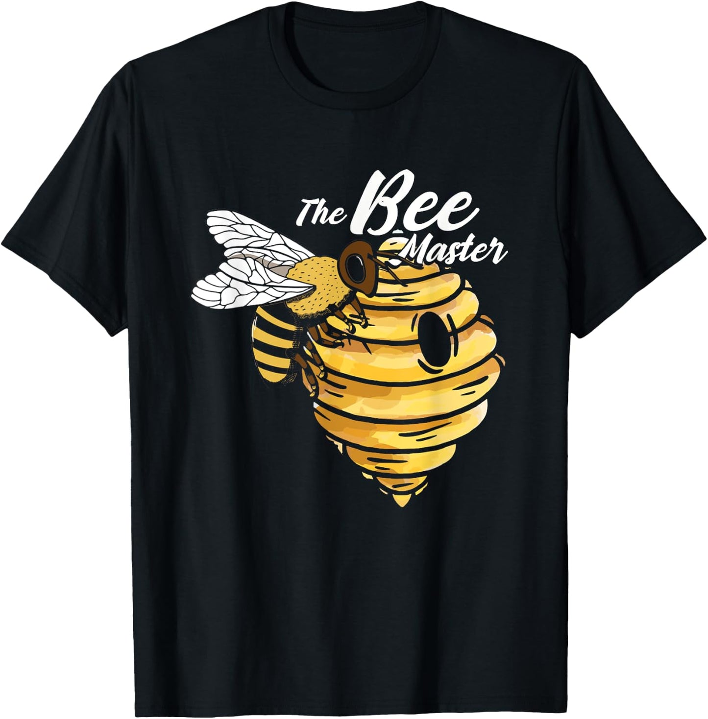 The Bee Master | Honey Bee Hive Honeycomb | Beekeeper T-Shirt - T-Shirt | Black