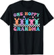 One Hoppy Grandma Retro Groovy Bunny Easter Day 2026 T-Shirt - T-Shirt | Black