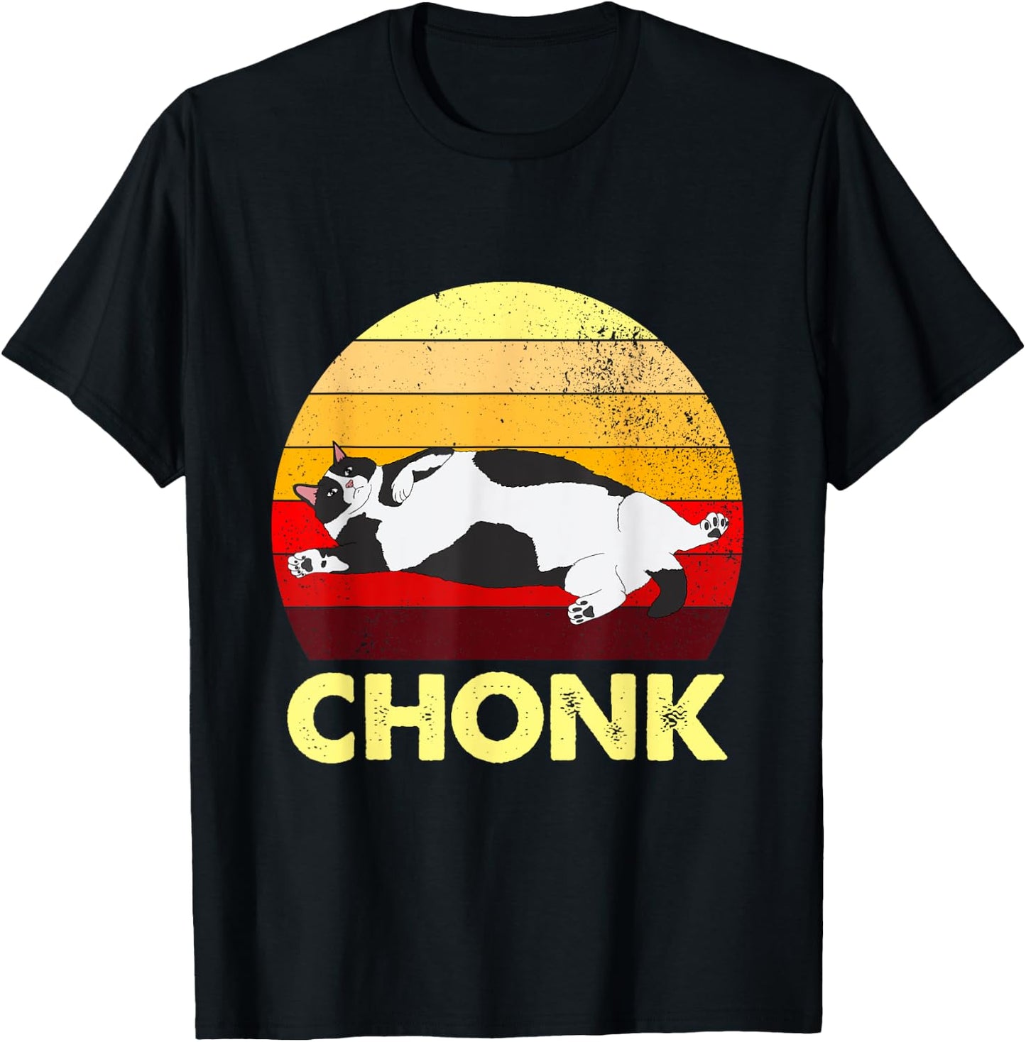 Retro Funny Chonk Cat Women T-Shirt - T-Shirt | Black